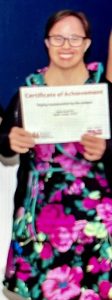 Kylie holding certificate